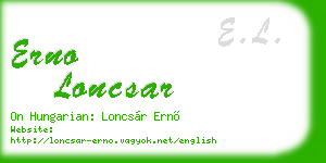 erno loncsar business card
